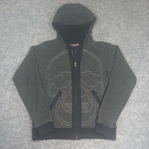 Y2K Burton skull hooded sweatshirt medium